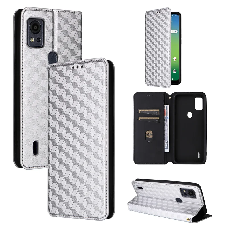 Per Cricket Icon 5 Linee Stereoscopiche Flip Wallet Skin Pu Case Borsa Per At&T Motivate 4 Cover Magnetica Per Telefono