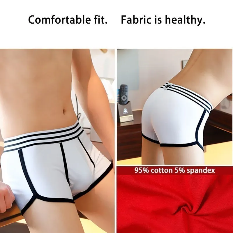 Mens Boxers Shorts 4pcs Sexy Men Underwear Boys Panties Underpants Breathable High Stretch Sweat-Absorbent Male Boxer Briefs