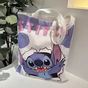 Disney Anime Tote Bag Winnie The Pooh Donald Duck Cartoon Shoulder Bags Women Casual Canvas Hand Bags Mickey Mouse Shopping Bag