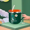 250ml Kids Drinking Feeding Straw Baby Cup with Lid&Straw and Anti Drop 304 Stainless Steel Milk Cup Cartoon One Hand Grip 1