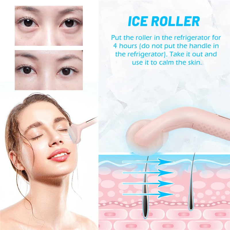 Ice Face Roller Massager Skin Lifting Tool Face Lift Massage Body Neck Skin Tighten Anti-wrinkles Pain Relief Skin Care Tools
