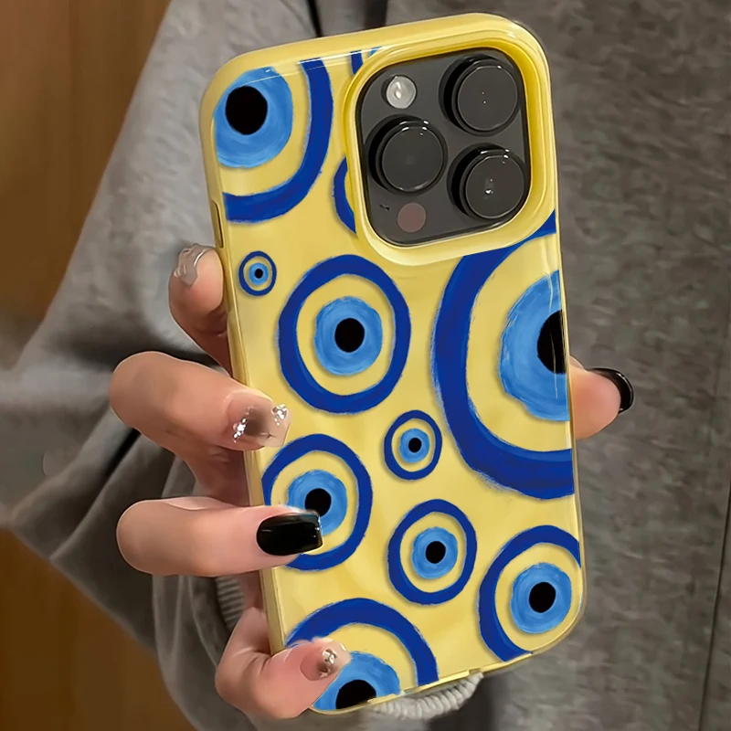 Vintage Blue Eye Design Shockproof TPU Phone Case Cover