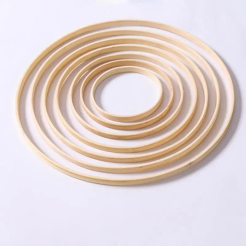 1Pcs Wooden Bamboo Floral Circle Hoop Macrame Hoop Wood Rings for Wedding  Party Home DIY Flower Wreath Dream Catcher Frame Decor