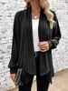 Autumn and Winter New Women's Long Sleeve Solid Loose Cardigan Coat Women 2