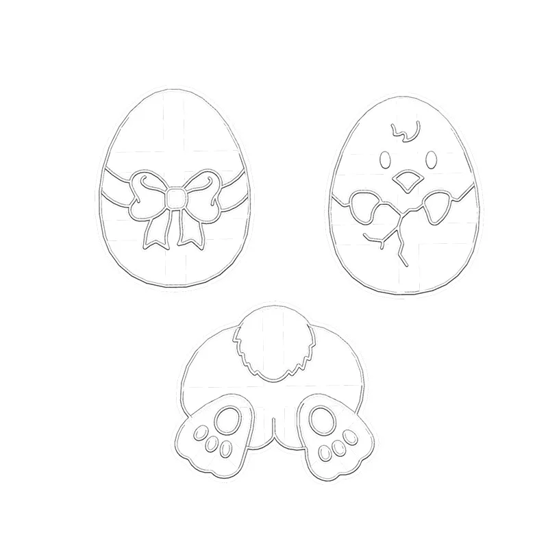 Cartoon Easter Egg Cookie Embosser Mold Cute Bunny Chick Shaped Fondant Icing Biscuit Cutting Die Set for Baking Cake Decoating cookie cutter baking mold cookie mould cookie printing mold fondant cutter baking decorating tools cookie maker press kit cake lace mold