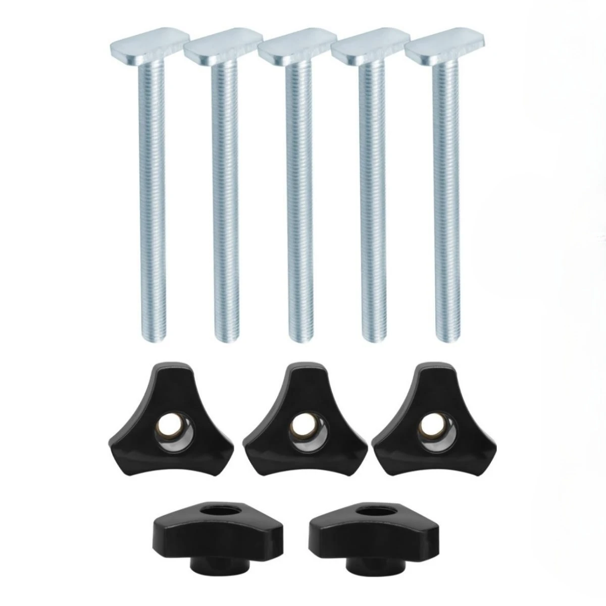 5 Pack T Bolt Knob Kit T Screw and Plastic Knob Nut, Jig