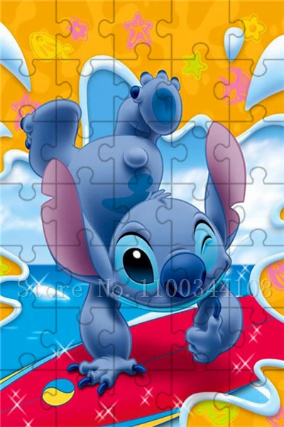 Disney Lilo & Stitch Mini Wooden Jigsaw Puzzles 35 Pieces for Children Intelligence Education