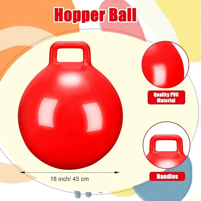 Children's PVC Toy Handle Jump Ball Elastic Ball Inflatable Elastic With Handle Jumping