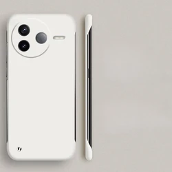 Frameless Slim Matte Shockproof Hard PC Candy Bumper Case for POCO F7 Pro (White)