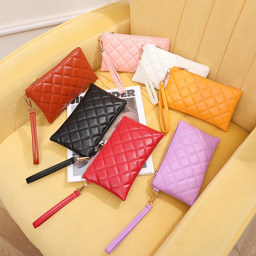 

Women PU Leather Long Purse New Fashion Wrist Wallet Zipper Business Wallet Bag Card Holder Big Capacity Wallet Clutch Bag