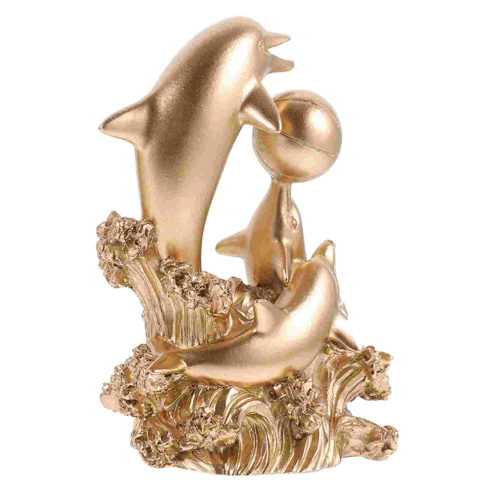 

Resin Craft Small Dolphin Figurine Adorable Double Dolphin Decor Resin Craft Ornament Dolphin Adornment