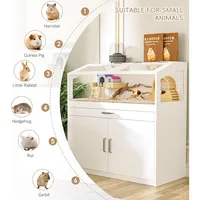 Hamster Cage with Storage Cabinet, Guinea Pig Cage for Small Animals, Large Hamster Cage and Habitat with Easy View Acrylic 2