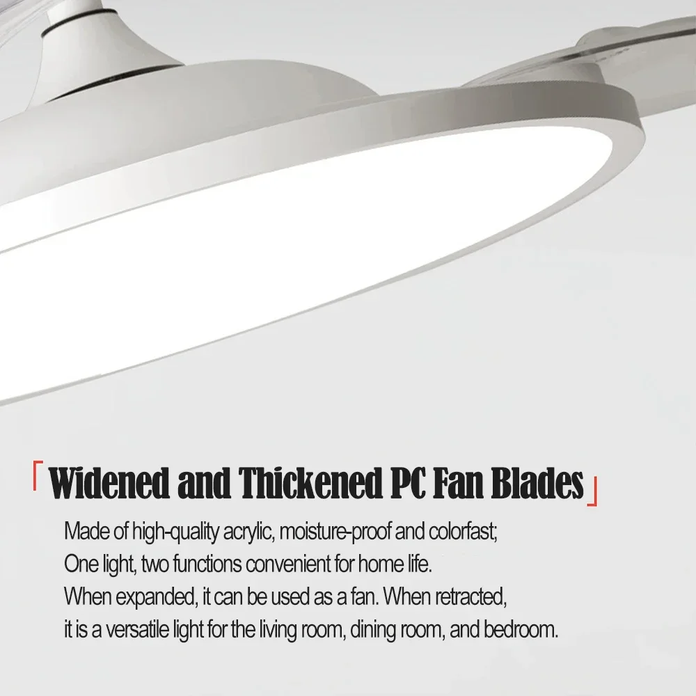Home LED Ceiling Fan Light 42/48inch Dimmable For Living Room Dining Room Study Kitchen Indoor Lighting Fixtures