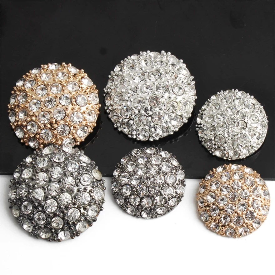 Alloy Shiny Rhinestone Crystal Clothing Buttons DIY Needlework Handmade ...