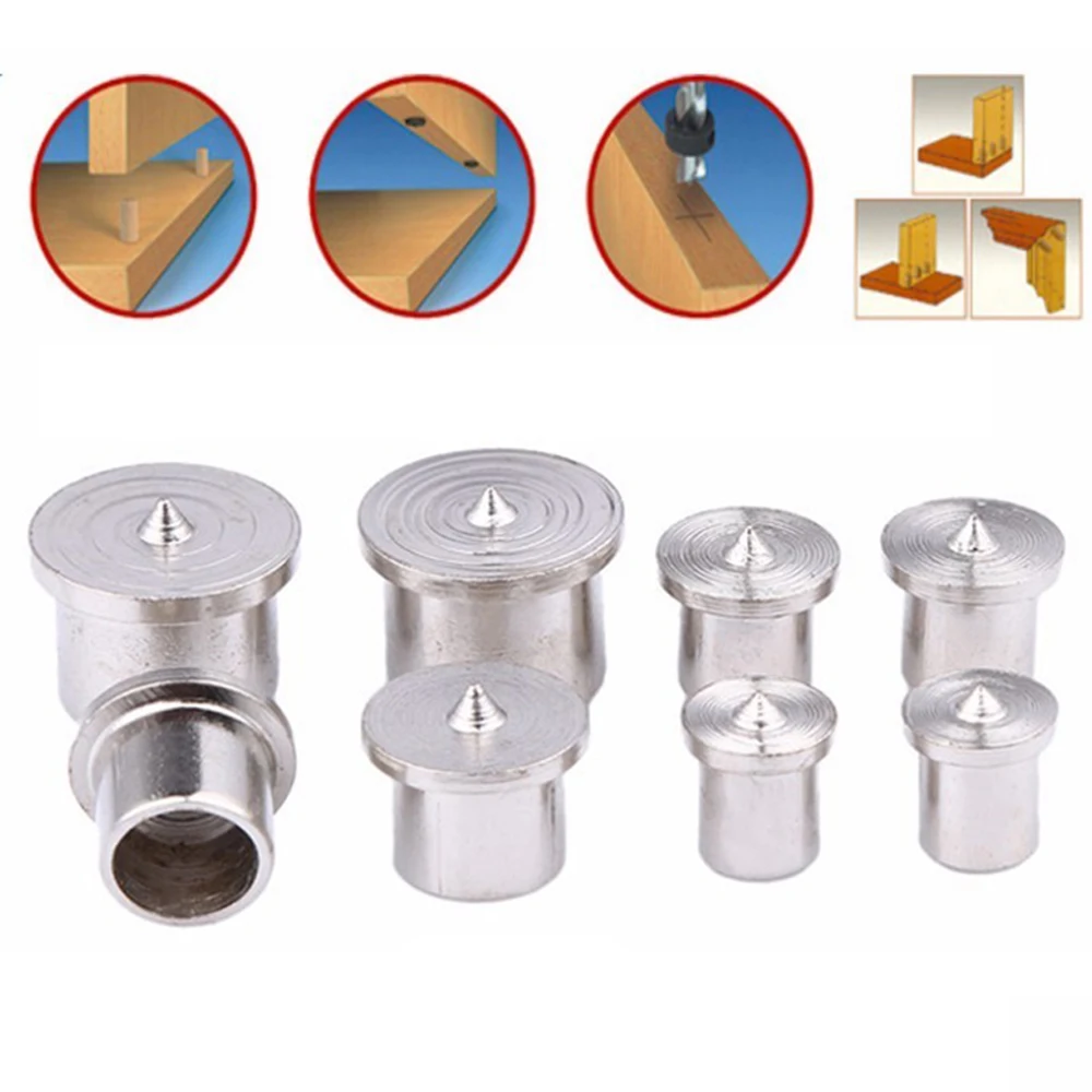 Wood Pin Locator 8PCS Woodworking Panel Furniture Tenon Positioning Carpentry Log Dowel Tip Roundwood Rabbet DIY Center Punching