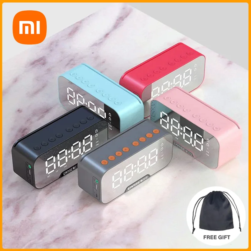 Portable Speaker Bluetooth Wireless USB Subwoofer Radio LED Alarm Clock Desktop Multifunctional Clock For Xiaomi Official Store