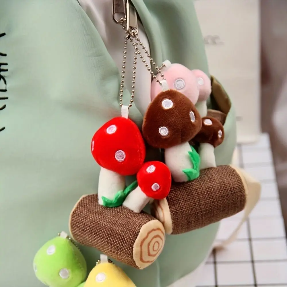 

Simulation Mushroom Mushroom Plush Keychain Small Cartoon Mushroom Plush Keyring Plush Creative Stuffed Mushroom Keychain Girl