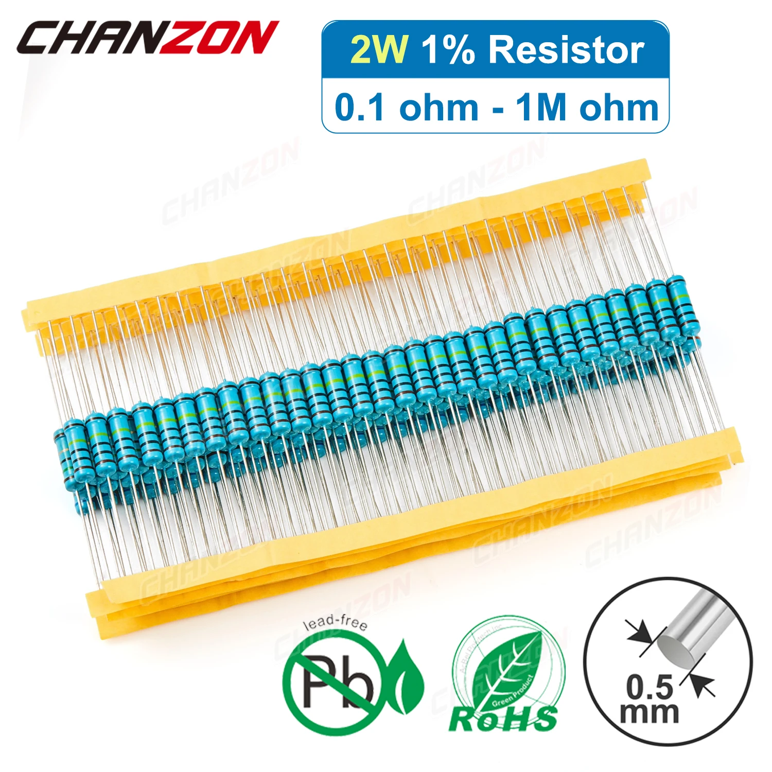 Resistore A Film Metallico Da 200 Pezzi 2 Watt 1% 2 W 1.2 1.5 1.8 2 - Foto 8