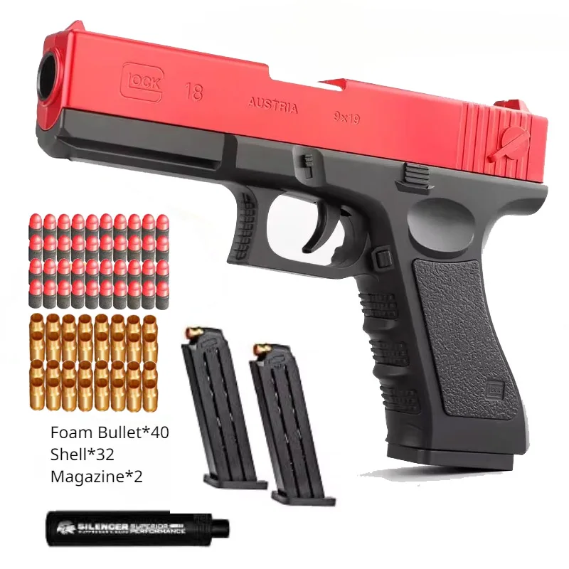 トイガン Air soft Shell Ejecting G17 Toy Gun Educational Toy Foam Soft Bullet