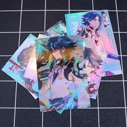Furina Neuvillette Nahida Lyney Xiao Klee Zhongli Yelan Genshin Impact Wanderer Hutao Alhaitham 3D Naked Eye Anime Card Collect