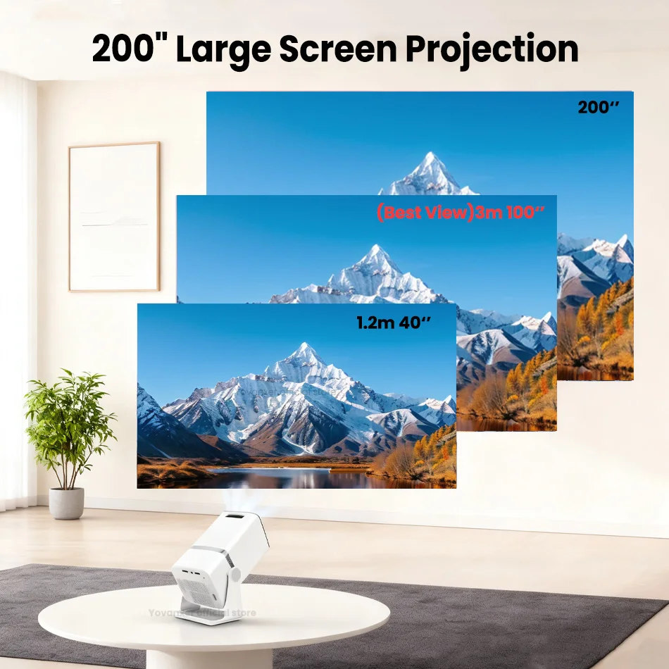 스마트 안드로이드 와이파이 3D 프로젝터, 1080P 4K 지원 휴대용 LED 미니 자동 키스톤 보정 BT 프로젝터, 홈시어터 야외 영화, A86W