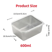 Boîte de conservation des aliments pour réfrigérateur en acier inoxydable de 600ml, avec couvercle en plastique, boîte de conservation de la fraîcheur des aliments, boîte de pique-nique 6