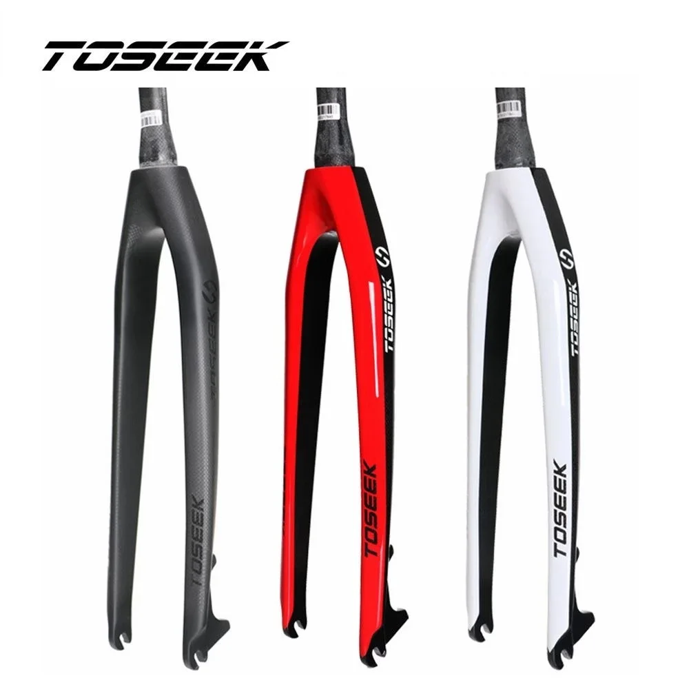 

TOSEEK Carbon Fibre Mountain Bicycle Front Fork 26er 27.5er 29er Tapered 1-1/8"- 1-1/2" Bike Hard Fork Bike MTB Parts