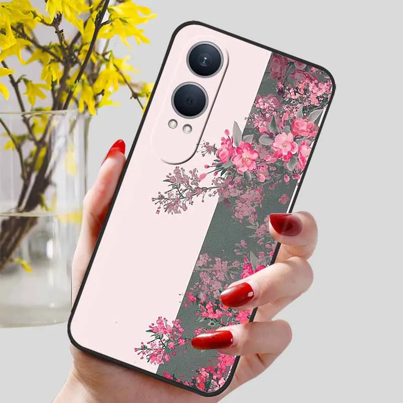 Floral Silicone Soft TPU Phone Case – Shockproof Protector Bumper Cover for OnePlus Nord CE4 Lite 5G