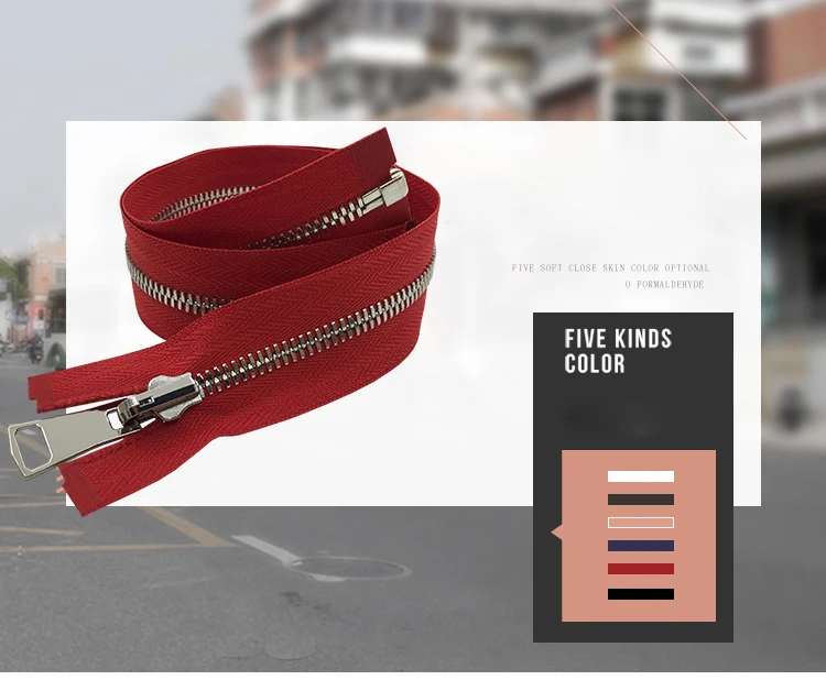 Description Picture 3 of item60/70/80CM Metal Copper Zipper Double-sided Rotating Slider Pull Zipper Slider Zipper Head DIY Garment Coat Accessories D729N