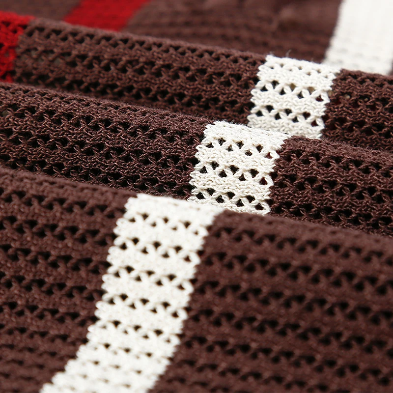 Stylish Mens Knitting Mesh Polo Shirts 2025 Summer Casual Hollow Out Knitted Polo Shirt Men Vintage Striped Lapel Zipper Polos 18 Sceb5656c90be4ddab32d83307d5d12ceX