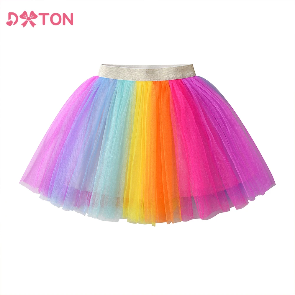 Princess Tutu Skirts For Girls Colorful Mesh Patchwork Children Mini Skirt Kids Ballet Dancing Skirt Girls Party Costumes