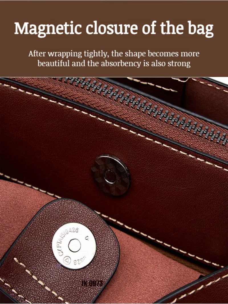 حقيبة دلو ذات سعة كبيرة للسيدات ، حقيبة جلد البقر...