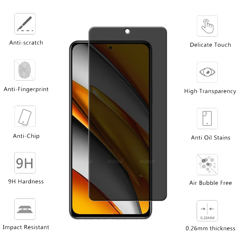 4 Stücke Für Poco F3 Glas Xiaomi Poco F3 F 3 Gehärtetes Glas 9H HD Schutz Privatsphäre Anti-Spy Abdeckung Displayschutzfolie Poco F3 PocoF3 – Detail 1