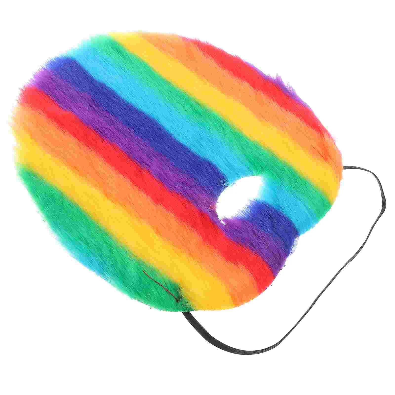 

Cosplay Rainbow Beard Prop Short Plush Fabric Rainbow Beard Colorful Beard