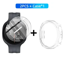 Premium Glass & Case Set - Tempered Screen Protector with Hard Protective Bumper Cover for Watch 9 40mm (Clear)