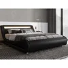 King Size LED Platform Bed Frame with Adjustable Headboard/No Box Spring Need/Easy Assembly/Faux Leather 3