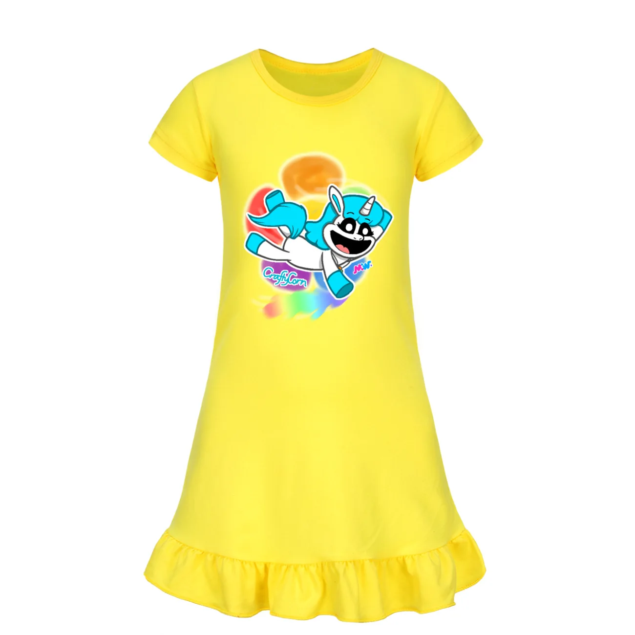 Game Smiling Critters Cat Nap Girls Dress New Summer Kids Cartoon Pajamas Teenager Night Dresses Baby Nightdress Children images - 6