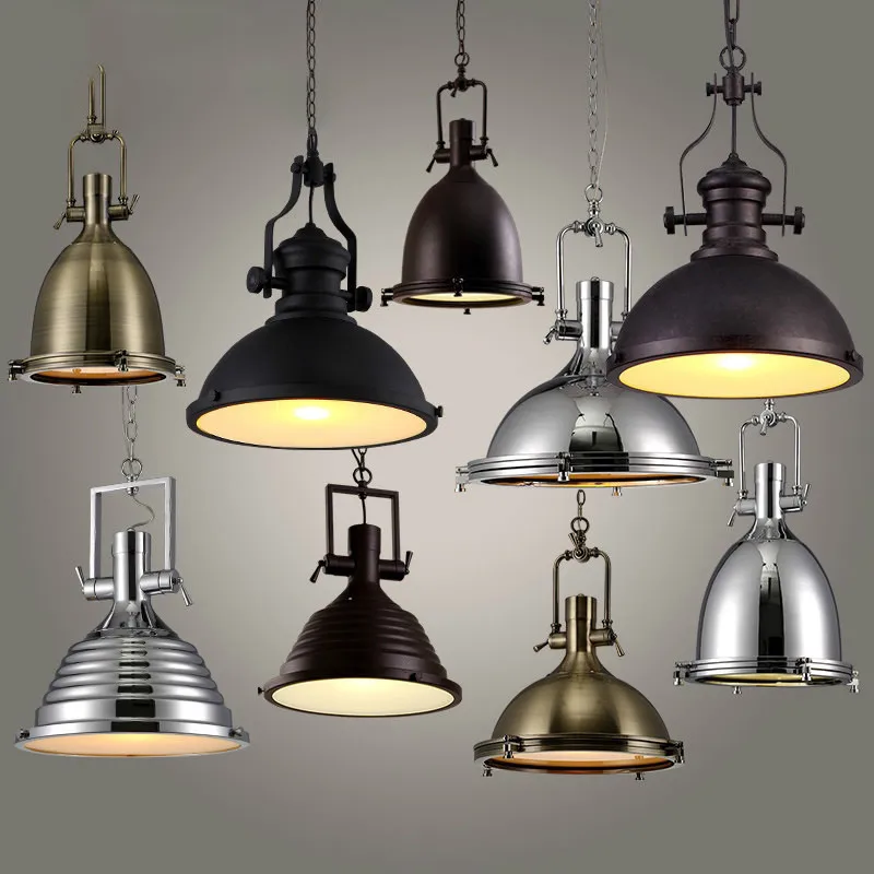 

Промышленный металлический подвесной светильник, винтажная лампа в стиле лофт, американский светильник для кантри, ресторана, тяжелое промышленное освещение
