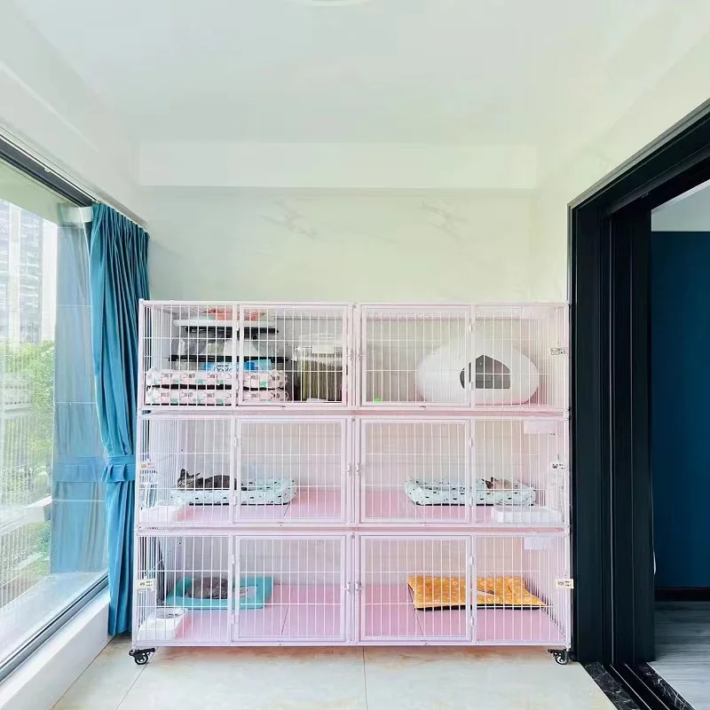

The product can be customized.New cat cage breeding cage breeding cage home cat large double three-layer breeding cage cat hous