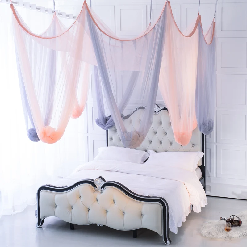 

King Size Canopy Bed Frame Mosquito Net Foldable Girls Double Bed Queen Bedroom Mosquito Net Curtain Zanzariera Child Canopy