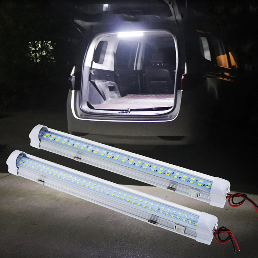12V 72Led Car Interior Light Strip Bar Lamp Van Bus Caravan On/Off Switch 4.5W Car Trunk Lamp Led Vano Bagagli Luce