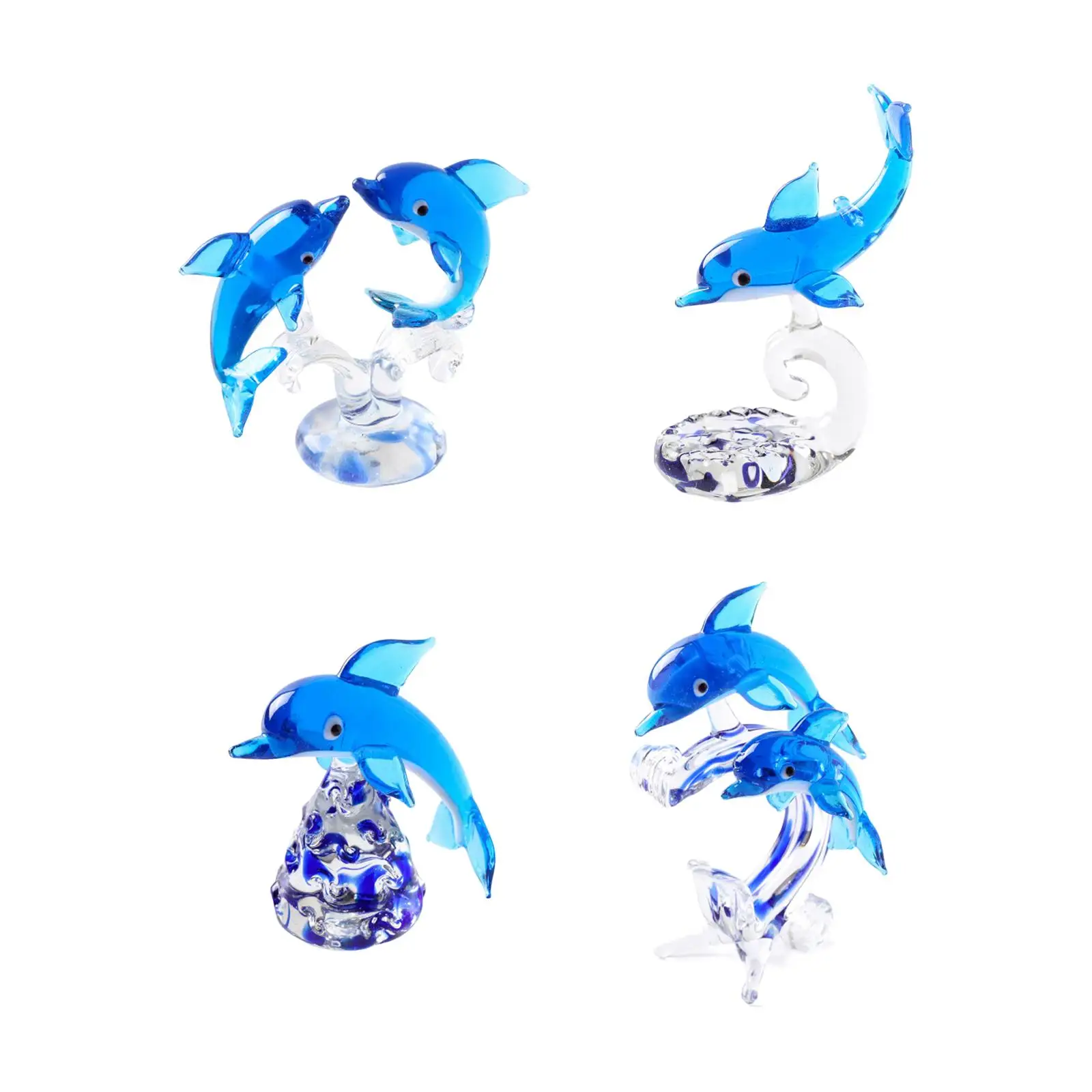 

Dolphins Statue Collectible Decoration Gift Figurine Glass Dolphin Miniature
