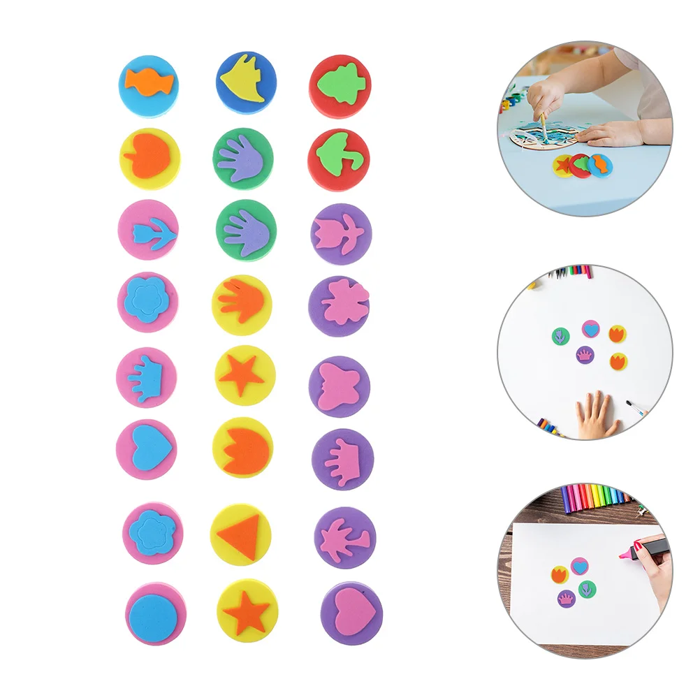 

Набор губчатых штампов для рисования для детей, принадлежности для рисования, наборы для творческого рисования, штампы для губки, штампы «сделай сам», 24 шт.