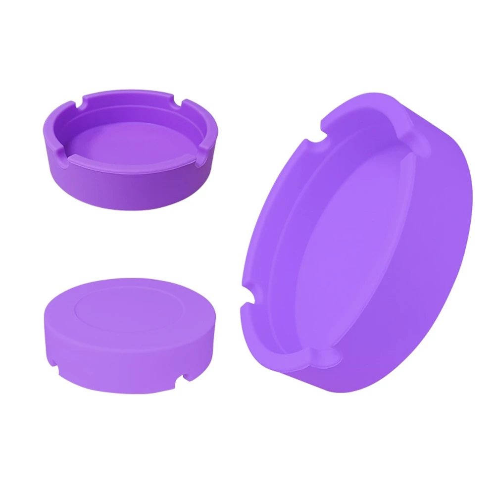 20pcs Round Design Silicone Cigarette Ashtray Heat Resistant