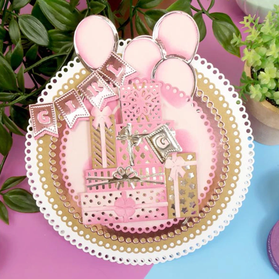 Reunion 스캘럽 도트 네스팅 서클, 금속 커팅 다이 스텐실, DIY 스크랩북 종이 카드 공예, 엠보싱 다이 컷