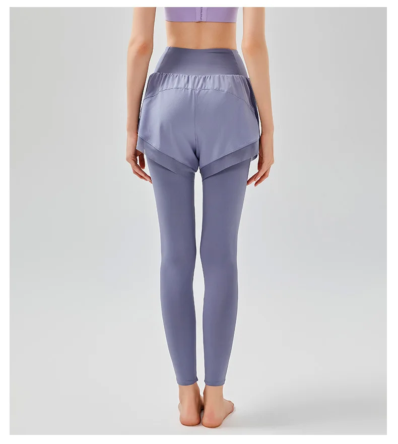 Frauen fälschen zweiteilige Leggings nahtlose Leggings mit Tasche hohe Taille elastische Hose Outdoor Fitness Butt Lift Yoga Strumpfhose – Detail 15