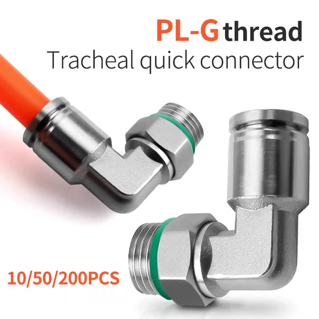 10Pcs 304 Stainless Steel Pneumatic Hose Fitting PL Air Tube Connector 1/8 1/4 3/8 1/2 Quick Release Pipe Fittings 4mm 6mm 8mm 1