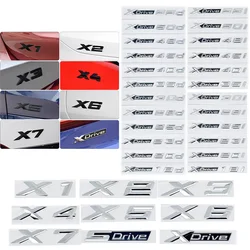 Luxury Car Fender Emblem Badge Trunk Sticker - X3 (Glossy Black)