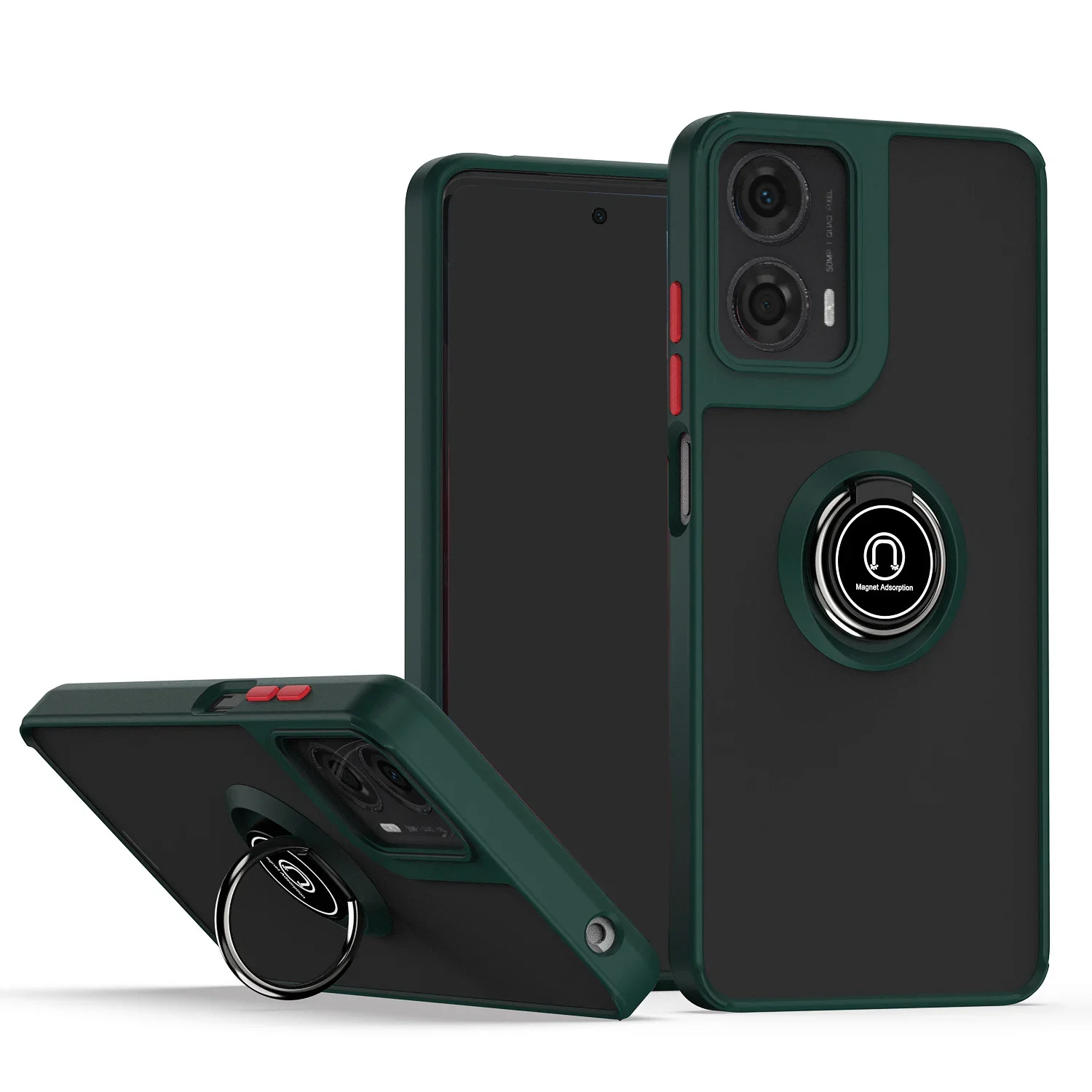 Magnetic Ring Matte Phone Case with Enhanced Design
