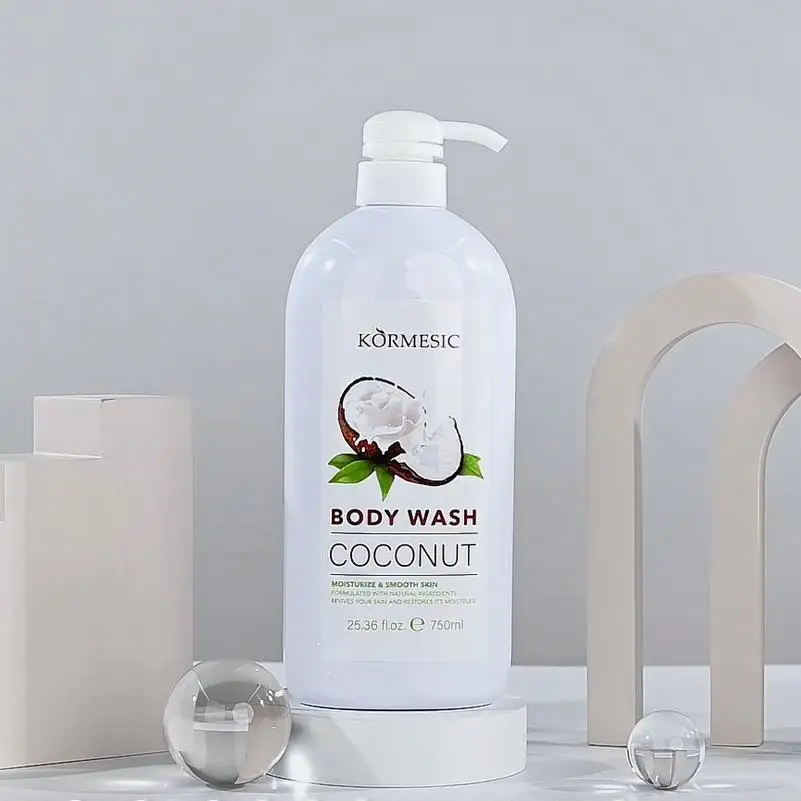 750ml Coconut shower gel moisturizing hydrating nourishing skin eliminating bacteria cleansing skin care